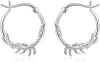 wholesale 925 Sterling Silver Deer Antler Hoop Earrings - Adorable  for Her-Scorpion