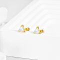 wholesale 14K Gold Triangle Opal Stud Earrings - 14K Solid Gold Jewelry for Women-0-1