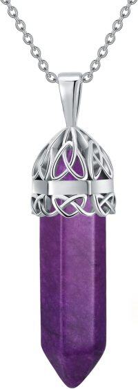 wholesale Sterling Silver Opal Irish Celtic Knot Pendant Necklace Unisex Gift-Celtic necklace-February