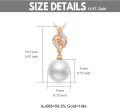 wholesale 14K Gold Leaf Design with White Pearl Pendant Necklace for Women - Elegant  (Length: Adjustable)-0-13