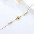 wholesale 14K Gold Solid Rose Flower Beaded Chain Anklet Bracelet for Women - Birthday & Christmas Gifts for Her or Mom - Beach Foot Jewelry (9 Inches)-0-4