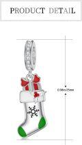 wholesale 925 Sterling Silver Christmas Stocking Charm Bracelet with Enamel and Crystal Accents - Holiday Gifts for Women & Teenage Girls-0-5