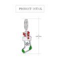 wholesale 925 Sterling Silver Christmas Stocking Charm Bracelet with Enamel and Crystal Accents - Holiday Gifts for Women & Teenage Girls-0-5
