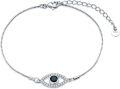 wholesale  925 Sterling Silver & Zircon Black Evil Eye Bracelet for Protection Good Luck Adjustable Gift for Women Men-0-0