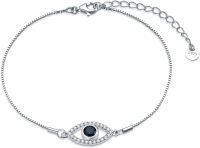 wholesale  925 Sterling Silver & Zircon Black Evil Eye Bracelet for Protection Good Luck Adjustable Gift for Women Men-Evil Eye Bracelet-03
