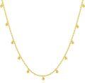 wholesale 14k Gold Tiny Ball Choker Necklace with 18k Gold Dangling Beads for Women 14-19 Inch  for Her-0-0