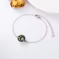 TOUPOP Sterling Silver Suflower Rose Paw Print Urn Cremation Bracelet-0-4