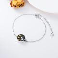 TOUPOP Sterling Silver Suflower Rose Paw Print Urn Cremation Bracelet-0-4