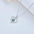 wholesale 925 Sterling Silver Emerald CZ Heart Shamrock Love Knot Pendant Necklace-0-3