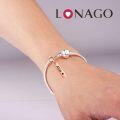 wholesale 925 Sterling Silver Rose Gold Name Bar Charm Bracelet-0-2