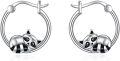 wholesale 925 Sterling Silver Raccoon Hoop Earrings for Women Girls-0-0