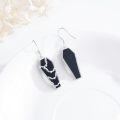wholesale 925 Sterling Silver Gothic Coffin Dangle Earrings with Bats & Cats - Halloween Gifts for Women-0-1