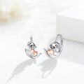 wholesale 925 Sterling Silver Heart-Shaped Otter Stud Hoop Earrings for Women Girls  48x36mm-0-1