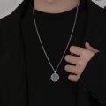 wholesale 925 Sterling Silver Dragon Vegvisir Shield Of Odin Viking Rune Pendant Necklace Wholesale For Men-0-3