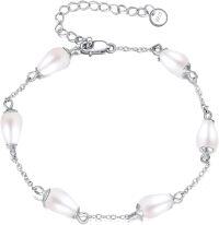 wholesale 925 Sterling Silver Freshwater Cultured Pearls Friendship Bracelet for Women Girls Sis-Teardrop Pearl Bracelet
