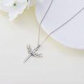 wholesale 925 Sterling Silver Antler Sword Cross Pendant Necklace for Women and Men - Religious Christian -0-4