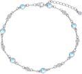 wholesale 925 Sterling Silver Turquoise Beaded Chain Anklet Bracelet for Women-0-22