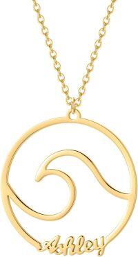 wholesale 925 Sterling Silver Wave Necklace with Elegant Gift - 20mm Personalized Jewelry for Women, Valentine's Day, Mother's Day, Christmas, Birthday-sterling silver-gold color