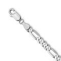 wholesale 925 Sterling Silver Figaro Chain Bracelet for Men Boys 5-5mm Italy 7 with Lobster Clasp-0-2