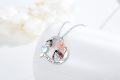 wholesale 925 Sterling Silver Ladybug & Rose Gold Plated Heart Flower Pendant Necklace-0-2