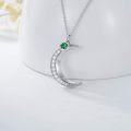 wholesale TOUPOP Mothers Day Gift Moon Necklace For Ladies Necklace With Moon May Birthstone Necklace 925 Sterling Silver Crescent Moon Pendant Necklace With Emerald Birthday Christmas Gifts For Women Her -0-3