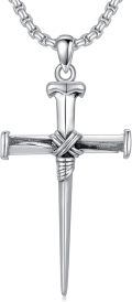 wholesale 925 Sterling Silver Cross Pendant With Nail Detail-0-0