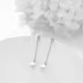 wholesale 925 Sterling Silver Round White Freshwater Pearl Dangle Earrings Wholesale for Women-0-3