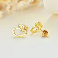 wholesale 14K Gold Bunny Stud Earrings - Small Rabbit Earings for Women and Girls-0-3