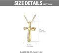 wholesale 14K Gold Heart-Shaped Pendant with Cubic Zirconia Accents - Religious s for Her (18 Inches)-0-3