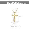 wholesale 14K Gold Heart-Shaped Diamond Cross Pendant Necklace for Women Girls Faith s 17-39 Inches Adjustable Chain Length-0-3