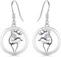 wholesale 925 Sterling Silver Reindeer Drop Earrings for Women Girls Holiday Xmas Gift-0-0