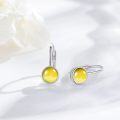 wholesale 925 Sterling Silver 7mm Egg Cut Birthstone Leverback Drop Earrings for Women Girls-0-2