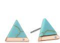 wholesale 925 Sterling Silver Triangle Turquoise & Rose Gold Cubic Zirconia Studs for Women (1 ct)-0-0