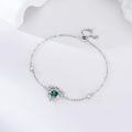 wholesale 925 Sterling Silver Emerald Claddagh Bolo Bracelet with Celtic Knot and CZ Stones Gift for Her-0-2
