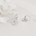 wholesale 925 Sterling Silver Daisy Flower Drop Earrings with Gold Center for Women-0-4