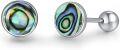 wholesale 925 Sterling Silver Abalone Shell Round Stud Earrings for Women - Hypoallergenic Twist-Back Design (5mm)-0-0