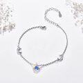 wholesale 925 Sterling Silver Blue Sandstone Moon Star Bracelet for Women Elegant Adjustable Celestial Jewelry Gift-0-1