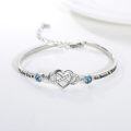 wholesale 925 Sterling Silver Love You to the Moon & Back Adjustable Infinity Heart Bracelet for Women-0-1