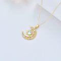 wholesale 14K Gold Sun & Moon Opalite Pendant Necklace for Women-0-3