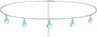 wholesale 925 Sterling Silver Moonstone Choker Necklace 4mm Gemstone Women's Elegant Jewelry Gift-Moonstone Choker
