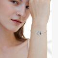 wholesale 925 Sterling Silver Blue Crystal Mother and Child Charm Bracelet for Women-0-1