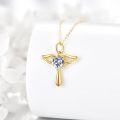 wholesale 14K Gold Diamond Delicate Heart Cross Pendant Necklace for Women-0-2
