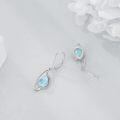 wholesale 925 Sterling Silver Teardrop Shape Larimar and Moss Agate Dangle Leverback Earrings-0-5
