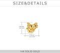 wholesale 14K Gold Cute Axolotl Stud Earrings for Girls and Women - Animal Idea-0-3