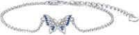 wholesale 925 Sterling Silver Blue Crystal Butterfly Charm Anklet for Women-H-Butterfly bracelet