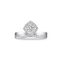 TOUPOP 18K White Gold Plated Moissanite D VVS1 Lab Diamond Ring-0-1