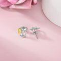 wholesale 925 Sterling Silver Gold Plated Heart-Shaped Crystal Guardian Angel Stud Earrings for Women's Gifts-0-2