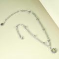 wholesale 925 Sterling Silver Yellow Crystal Daisy Flower Charm Anklet for Women Girls -0-4