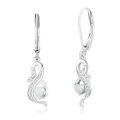 wholesale 925 Sterling Silver Heart Shape Opal And Crystal Dangle Earrings Wholesale With Lever Back-0-0