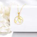 wholesale 14K Gold World Map Globe Pendant Necklace Graduation Gift for Women-0-2